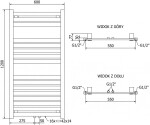 MEXEN - Uran otopný žebřík/radiátor 1200 x 600 mm, 615 W, bílá W105-1200-600-00-20