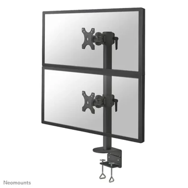Neomounts FPMA-D960DVBLACKPLUS černá / Stolní držák pro 2 monitory / 17-49" / nosnost 15 kg / VESA 100x100 (FPMA-D960DVBLACKPLUS)