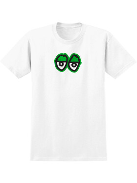 Krooked EYES LG WHITE GREEN Print pánské tričko krátkým rukávem