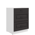 Spodní skříňka Stilo 60 D 3S BB - Premium Box Barva korpusu: Bílá, Barva dvířek: Dust Grey