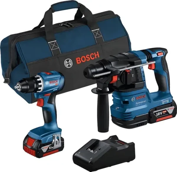 Bosch GSR 18V-45 + GBH 18V-22 modrá / Sada aku nářadí / 18V / SDS-plus / 2x 4,0Ah / brašna (0615A50038)