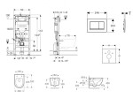 GEBERIT - Duofix Set předstěnové instalace, klozetu Oudee a sedátka softclose, tlačítko Sigma30, bílá/bílá mat SANI11CA3135B