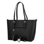 Pevná a stylová dámská koženková kabelka Lendy, černá