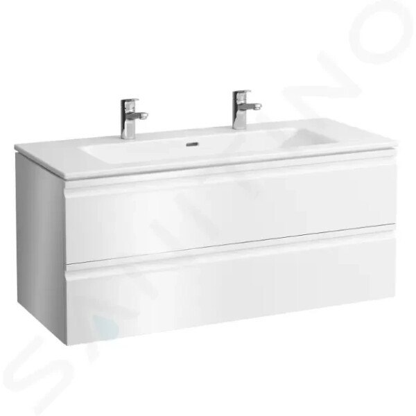 Laufen - Pro S Skříňka s dvojumyvadlem, 1200x545x500 mm, 2 zásuvky, matná bílá H8619674631071