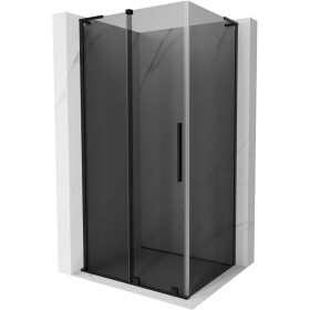 MEXEN/S - Velar L sprchový kout, posuvné dveře 100 x 80, grafit, černá 871-100-080-43-70
