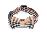 Luky obojek s motýlkem | 24 - 55 cm Barva: Béžová, Obvod krku: 24 - 35 cm, Šířka: 1,5 cm