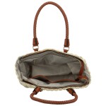 Módní dámská pletená kabelka na rameno Anika, krémová