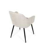 Židle jídelní, krémová látka, černý kov