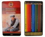 Koh-i-noor pastelky akvarelové umělecké MONDELUZ souprava 12 ks v plechové krabičce