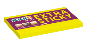 Samolepicí bloček Stick'n Extra Sticky neonově žlutý, 76 x 127 mm