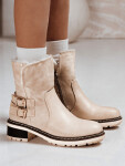Dámské kozačky s ovčí kůží béžové FashionStreet ZY1249 40