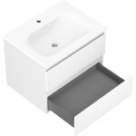 MEXEN/S - Rivel koupelnová skříňka 60 cm s umyvadlem Vela, 2 zásuvky, reliéf , bílá mat 91A20-06047-2-BFF01-W23M01