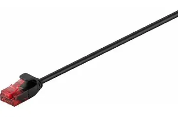 MicroConnect CAT6 U/UTP SLIM 0.3m černá / PVC (V-UTP6003S-SLIM)