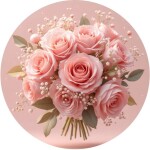 Obrázek Jedlý papír na dort Kytice růží růžová