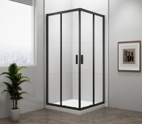 POLYSAN - EASY BLACK čtvercová sprchová zástěna 800x800, čiré sklo EL5215B