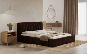 FRONTI Postel ORLI 160x200 hnědá s úložným prostorem