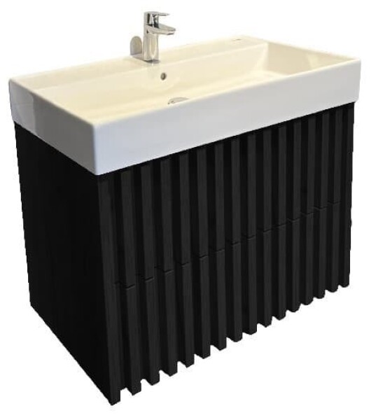 Koupelnová skříňka s umyvadlem SAT Delano 80x56x46 cm černá mat DELANO80ZCSAT