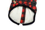 Achar zimní bunda pro psa s postrojem Barva: Červené-vločky, Délka zad (cm): 22, Obvod hrudníku: 34 - 36 cm