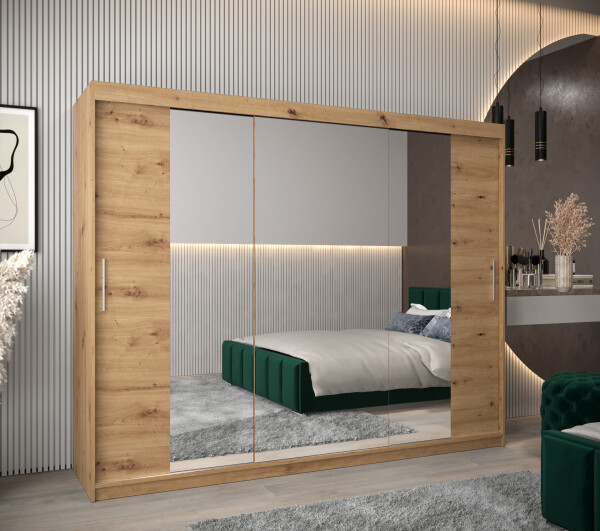 Šatní skříň Abi T2 Barva korpusu: Dub artisan, Rozměry: 250 cm, Dveře: Dub artisan