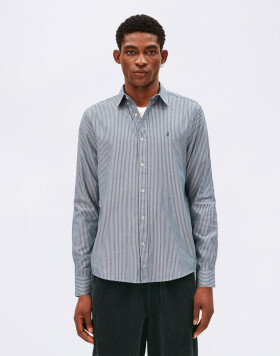 Armedangels Quaasa Stripe Longsleeve Shirt 3653 petrol velvet XL