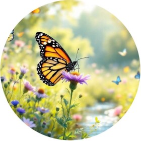 Obrázek Jedlý papír na dort Motýlek na louce