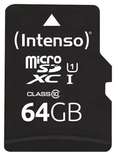 Intenso UHS-I Performance 64GB černá / Paměťová karta microSDXC / UHS-I U1 / Class 10 / čtení 90 MB/s (3424490)