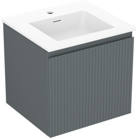 MEXEN/S - Rivel koupelnová skříňka 50 cm s umyvadlem Otis, 1 šuplík, reliéf , grafit mat/bílá mat 91A20-05047-1-BF66-W18M01