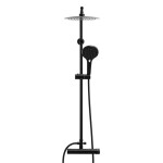 Erga Bergen, sprchová souprava s dešťovou hlavicí 25cm, černá matná, ERG-YKA-BP.BERGEN 25 BLK