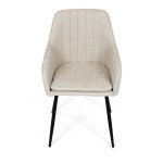 Židle jídelní, krémová látka, černý kov