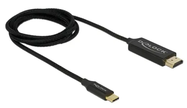 Delock Kabel USB Type-C (M) - HDMI (M) 1m černá / DP Alt Mód / 4K / 60Hz / koaxial (84904)