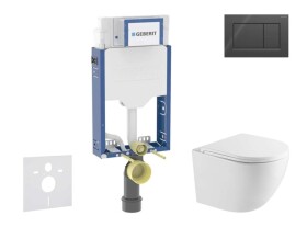 GEBERIT - Kombifix Set předstěnové instalace, klozetu Oudee a sedátka softclose, tlačítko Sigma20, černá lesk/černá mat SANI15CA5147