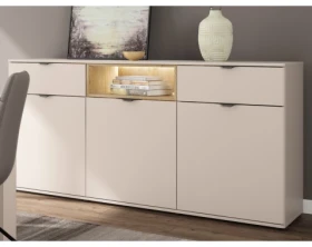 Široká komoda Avola, 180 cm, béžová kašmír/dub cremona