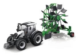 Bburago FARMLAND Traktor Valtra N174 s rotačními hráběmi