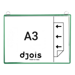 Djois rámeček s kapsou a dvěma očky, A3, otevřený bokem, zelený, 5 ks