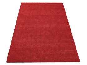 DumDekorace Moderní huňatý koberec v červené barvě