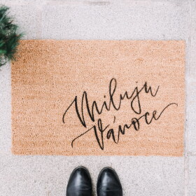 Artsy Doormats Vánoční rohožka Miluju Vánoce, přírodní barva, proutí