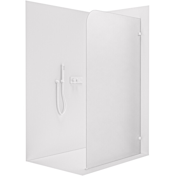 CERANO Sprchová zástěna Walk-in Orbis - Pravá - 8 mm - bílá matná, mléčné sklo - 100x200 cm