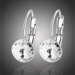 Náušnice Amanda - 8 mm krystal Swarovski, Bílá/čirá