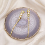 Náušnice se zirkony Juliette Gold - chirurgická ocel, Zlatá