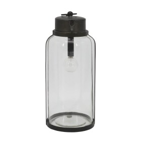 Chic Antique Svítící LED lucerna Antique Coal 30,5 cm, černá barva, čirá barva, sklo, kov