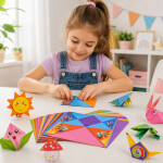 Mamido Kreativní sada origami 100 barevných listů
