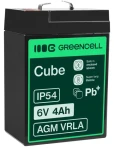 Green Cell Olověný akumulátor VRLA AGM 6V 4Ah / Baterie / Faston F1 / do UPS (AGM15)