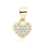 LUNICA Stříbrný přívěsek zlaté srdíčko 0049 Ag 925; ≤1 g.