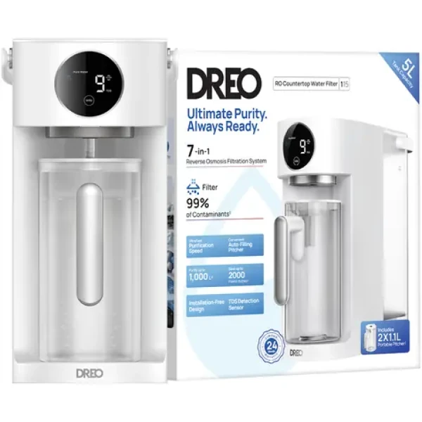 Dreo RO vodní filtr 7 v 1 / Vodní filtr / reverzní osmóza / TDS displej / samočisticí (DR-KWF005)