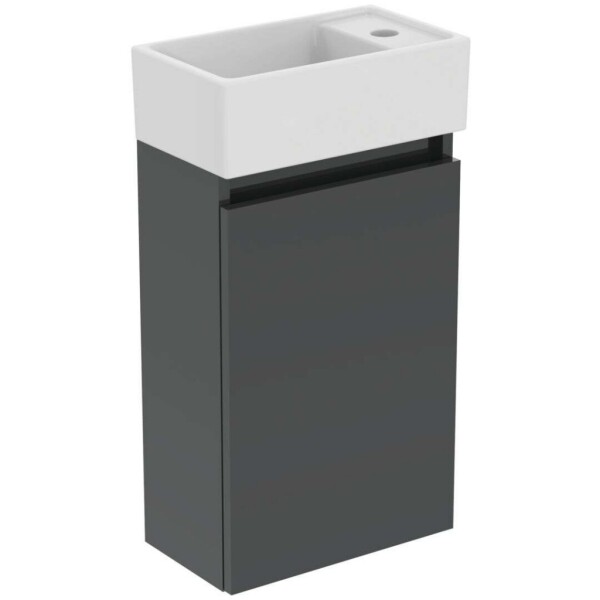 IDEAL STANDARD - Eurovit+ Skříňka s umývátkem, 55x35x20 cm, 1 dvířka, tmavě šedá R0569TI