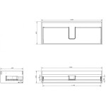 MEXEN - Box-A skříňka pro umyvadlo 120, 1 šuplík, černá mat 91AX0-1200-235-1-71