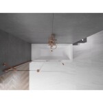 MEXEN/S - Velar Dvoukřídlá posuvná vanová zástěna 130 x 150, transparent, růžové zlato 896-130-000-01-60