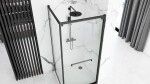 REA/S - Sprchový kout Space In ČERNÝ 80x100 Se sprchovou vaničkou Savoy black KPL-K0882
