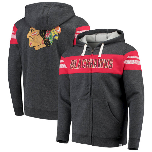 Fanatics Pánská Mikina Chicago Blackhawks True Classics Script Fleece Full-Zip Hoodie Velikost: S