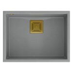 Quadron - Granitový dřez DAVID 50 Grey Metallic Měď HQD5542U5-C1